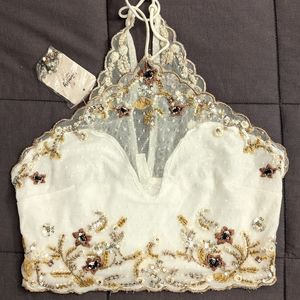 NWT Free People Beaded Crop Top